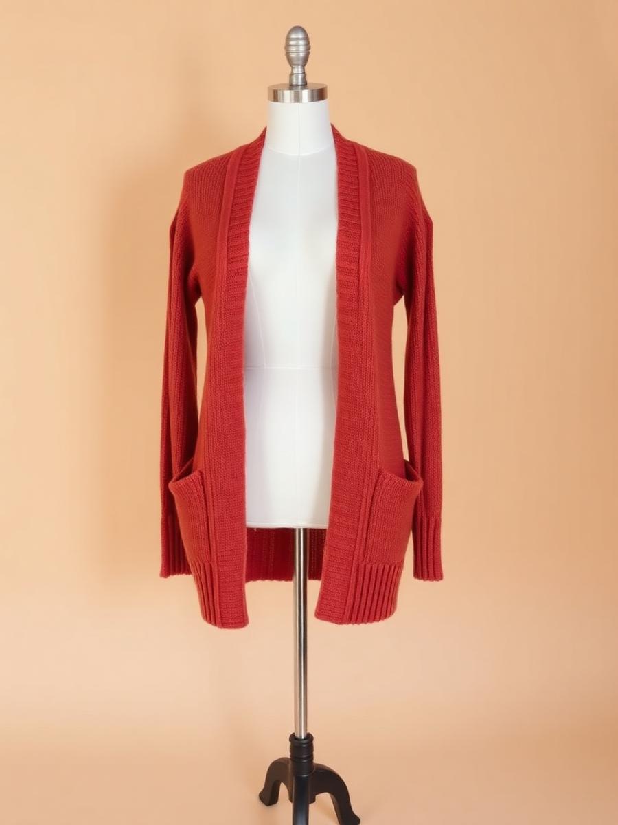 Clay Knit Cardigan warna Terracotta dari Aeterna Studio