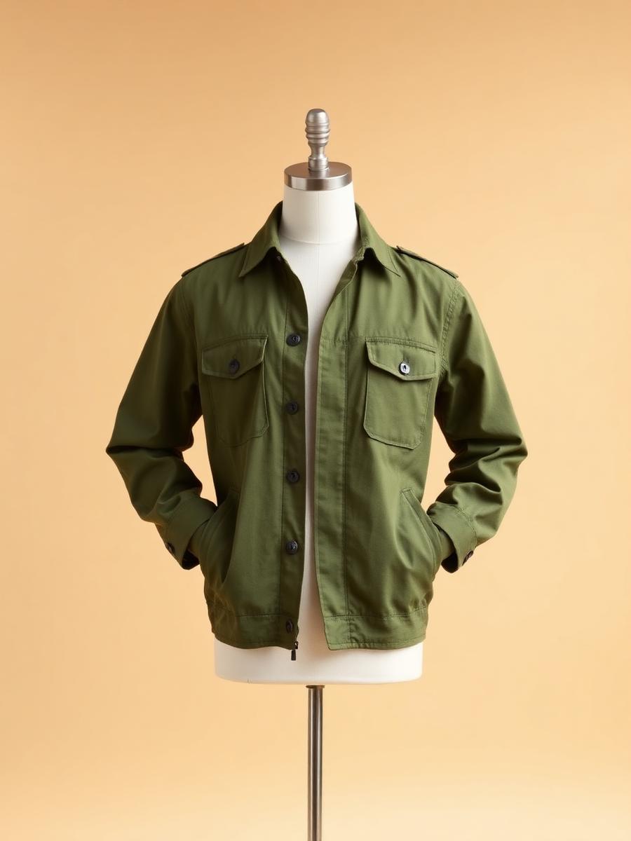 Utility Overshirt warna Olive dari Aeterna Studio
